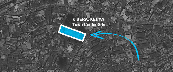 Map pointing to Kibera, Kenya