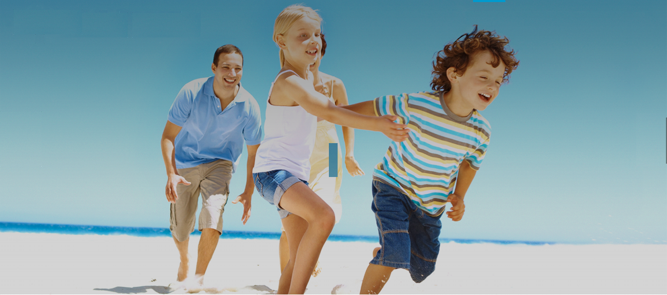 Happy family on beach