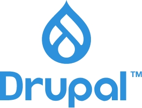The Drupal raindrop logo above the word "Drupal"