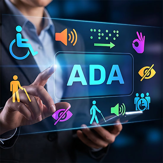 ADA in the center of a screen