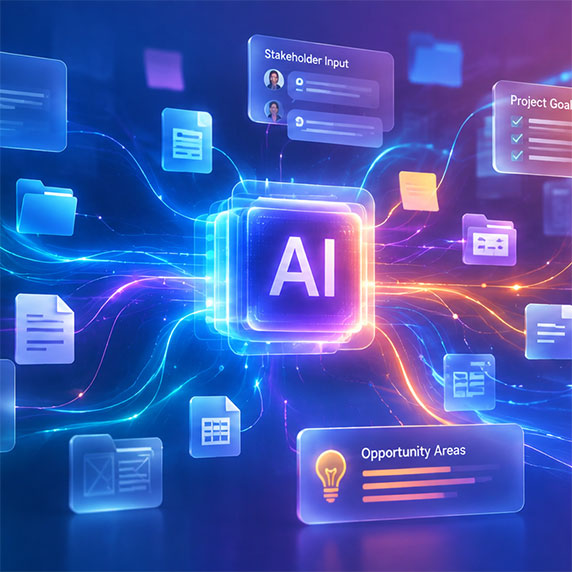 Graphic illustration with AI wording
