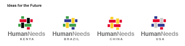 HNP Logo with different country's colors in the rectangles for local branding